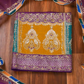 Organza Purple Unstitched Suit